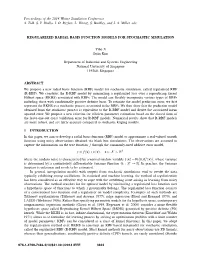 Regularized Radial Basis Function Models for Stochastic Simulation
