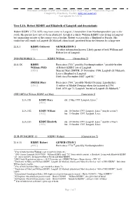 Tree L1A: Robert KISBY and Elizabeth of Langtoft and Descendants SUB