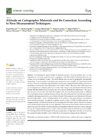 Altitude on Cartographic Materials and Its Correction According to New Measurement Techniques