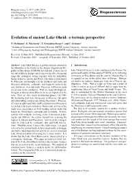 Evolution of Ancient Lake Ohrid: a Tectonic Perspective