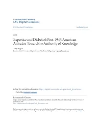 Expertise and Disbelief