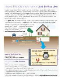 How to Find out If You Have a Lead Service Line (PDF)