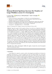 Human-Related Ignitions Increase the Number of Large Wildfires Across