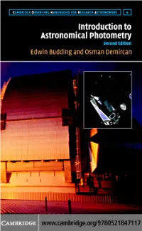 Introduction to Astronomical Photometry, Second Edition