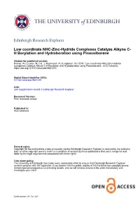 Low Coordinate NHC-Zinc-Hydride Complexes Catalyze Alkyne C