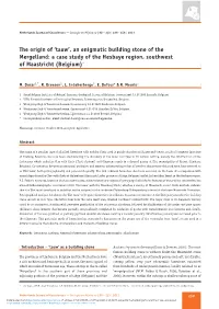 'Tauw', an Enigmatic Building Stone of the Mergelland: a Case Study of the Hesbaye Region, Southwest of Maastricht