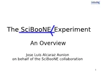 The Sciboone Experiment