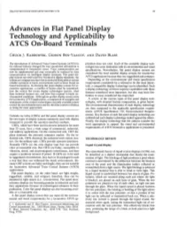 Advances in Flat Panel Display Technology and Applicability to ATCS On-Board Terminals