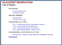 BLACKFEET RESERVATION List of Topics