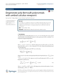 Degenerate Poly-Bernoulli Polynomials with Umbral Calculus Viewpoint Dae San Kim1,Taekyunkim2*, Hyuck in Kwon2 and Touﬁk Mansour3