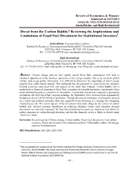 Divest from the Carbon Bubble? Reviewing the Implications and Limitations of Fossil Fuel Divestment for Institutional Investors1