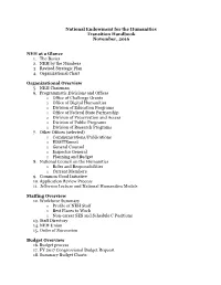 FOIA 17-10 NEH Transition Handbook (November 2016) (PDF)