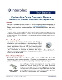 Integrating Cold Forging and Progressive Stamping for Cost