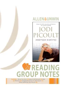 Nineteen Minutes Reading Group Notes