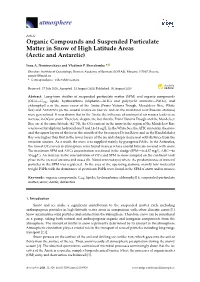 Organic Compounds and Suspended Particulate Matter in Snow of High Latitude Areas (Arctic and Antarctic)