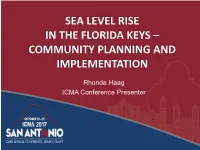 Sea Level Rise in the Florida Keys – Community Planning and Implementation