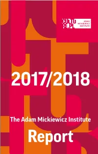 The Adam Mickiewicz Institute Report 2017/2018