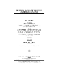The Judicial Branch and the Efficient Administration of Justice