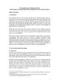 1 the Implications of Implementations What Makes a Tax System Politically
