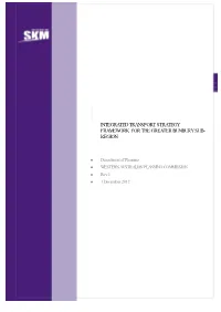 Integrated Transport Strategy Framework for the Greater Bunbury Sub-Region