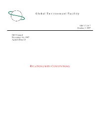 Relations with Conventions Recommended Council Decision