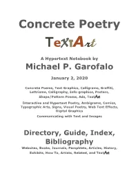 Textart a Hypertext Notebook by Michael P
