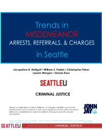Trends in MISDEMEANOR in Seattle