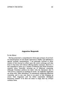 Augustine Responds to the Editor