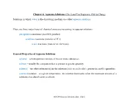 Chapter 4: Aqueous Solutions (Chs 4 and 5 in Jespersen, Ch4 in Chang)