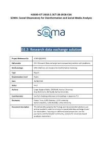 D2.2: Research Data Exchange Solution