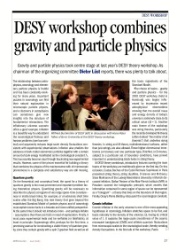 DESY Workshop Combines Gravity and Particle Physics