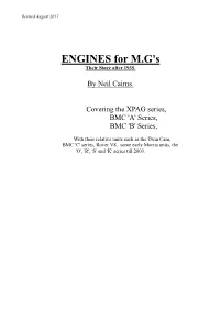 ENGINES for M.G's an Engine