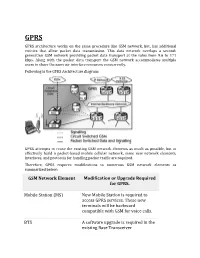 GSM Network Element Modification Or Upgrade Required for GPRS. Mobile Station (MS) New Mobile Station Is Required to Access GPRS