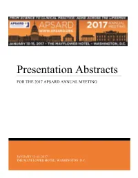 Presentation Abstracts