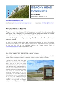 September/October Walks Programme, the BHR Website and the Ramblers App
