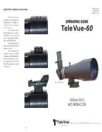 Tele Vue-60 Operating Guide