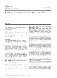 A Narrative Approach to Translation Studies