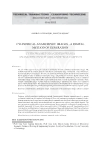 Cylindrical Anamorphic Images –A Digital Method of Generation