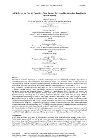Different but Not All Opposite: Contributions to Lexical Relationships Teaching in Primary School