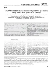 GUCA1A Mutation Causes Maculopathy in a Five-Generation Family with a Wide Spectrum of Severity