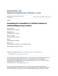 Investigating the Comparability of a Self-Report Measure of Childhood Bullying Across Countries