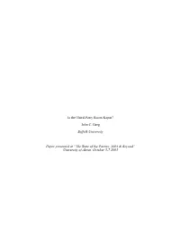 Is the Third-Party Boom Kaput? John C. Berg Suffolk University Paper