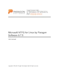 Microsoft NTFS for Linux by Paragon Software 9.7.5