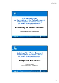 Policy Document on the Impacts of Climate Change on World Heritage Properties”