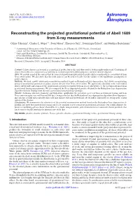 Reconstructing the Projected Gravitational Potential of Abell 1689 from X-Ray Measurements Céline Tchernin1, Charles L