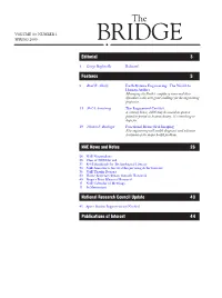 The Bridge, Volume 30, Number 1, Spring 2000
