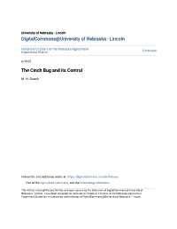 The Cinch Bug and Its Control