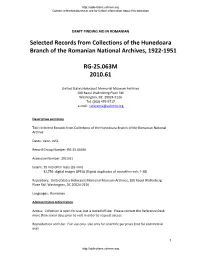 USHMM Finding