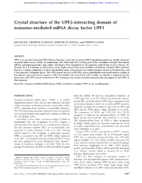 Crystal Structure of the UPF2-Interacting Domain of Nonsense-Mediated Mrna Decay Factor UPF1