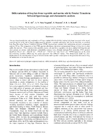 Differentiation of Frog Fats from Vegetable and Marine Oils by Fourier Transform Infrared Spectroscopy and Chemometric Analysis
